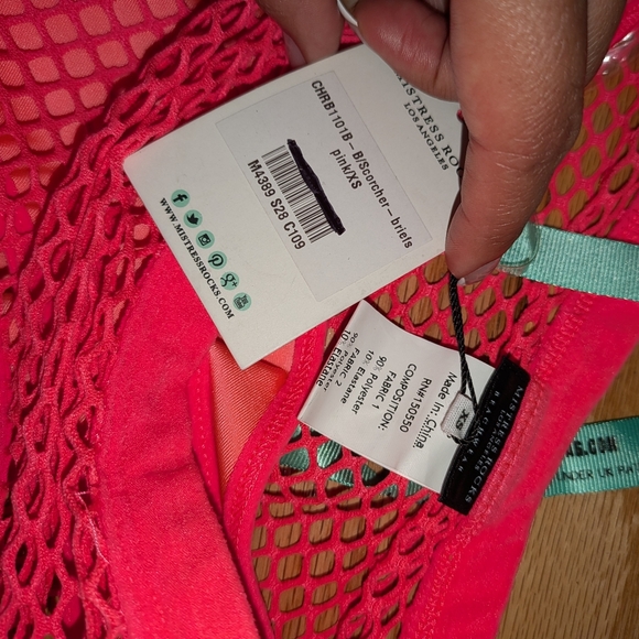 NWT MISTRESS ROCKS HOUSE OF CB SCORCHER PINK FISHNET SWIM BRIEFS - Picture 4 of 5